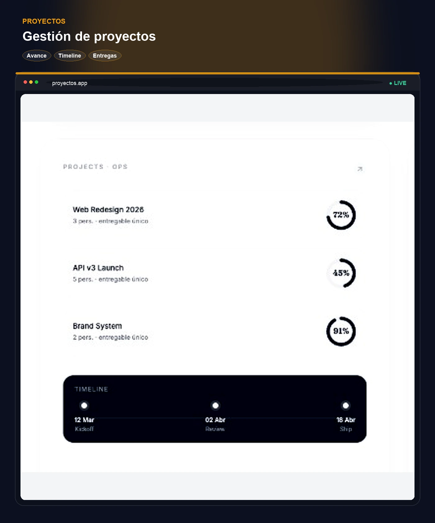 Proyectos — Entrega de proyectos